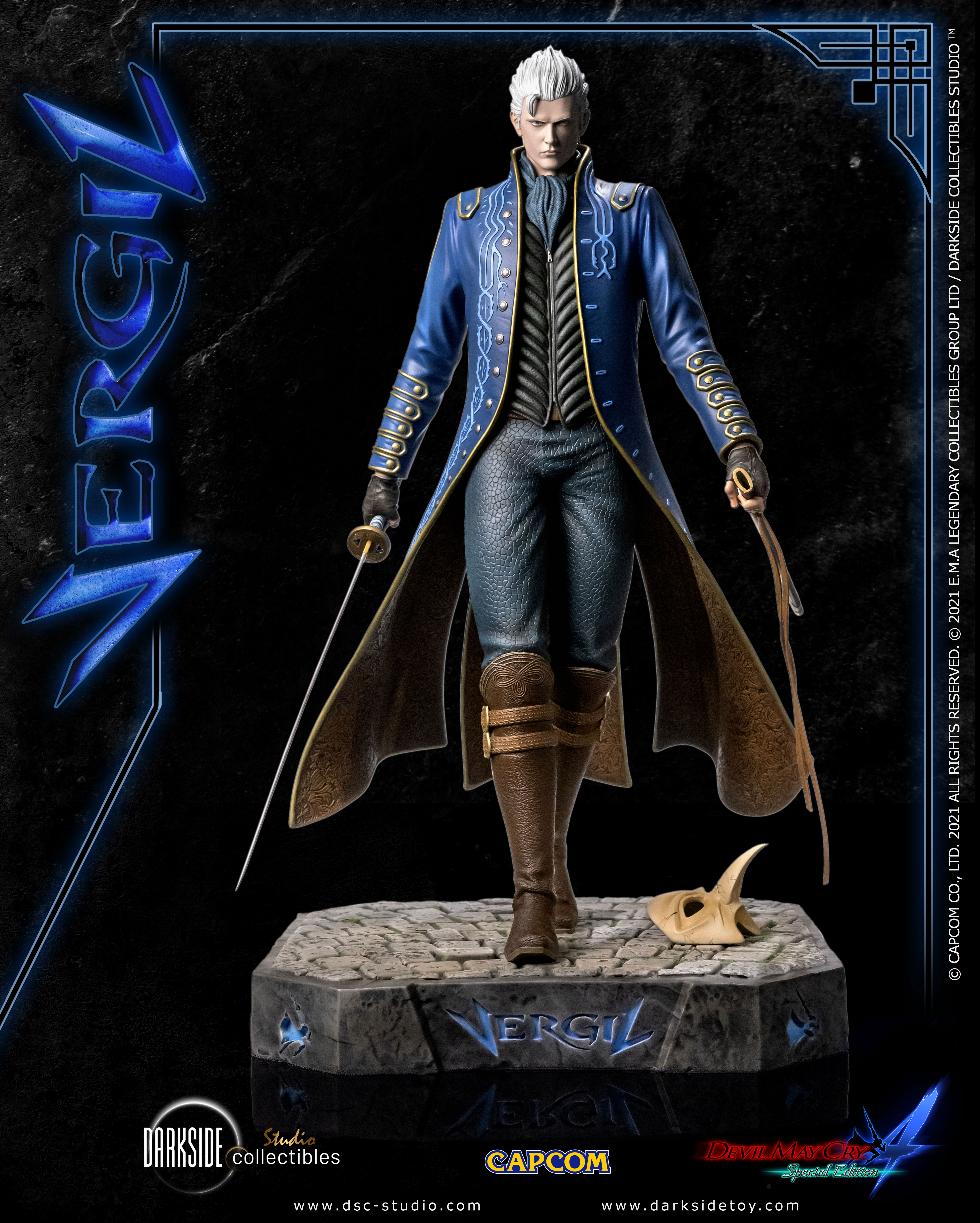 1/4 Quarter Scale Statue: Vergil Devil May Cry 4 Premium Statue by Darkside  Collectibles Studio