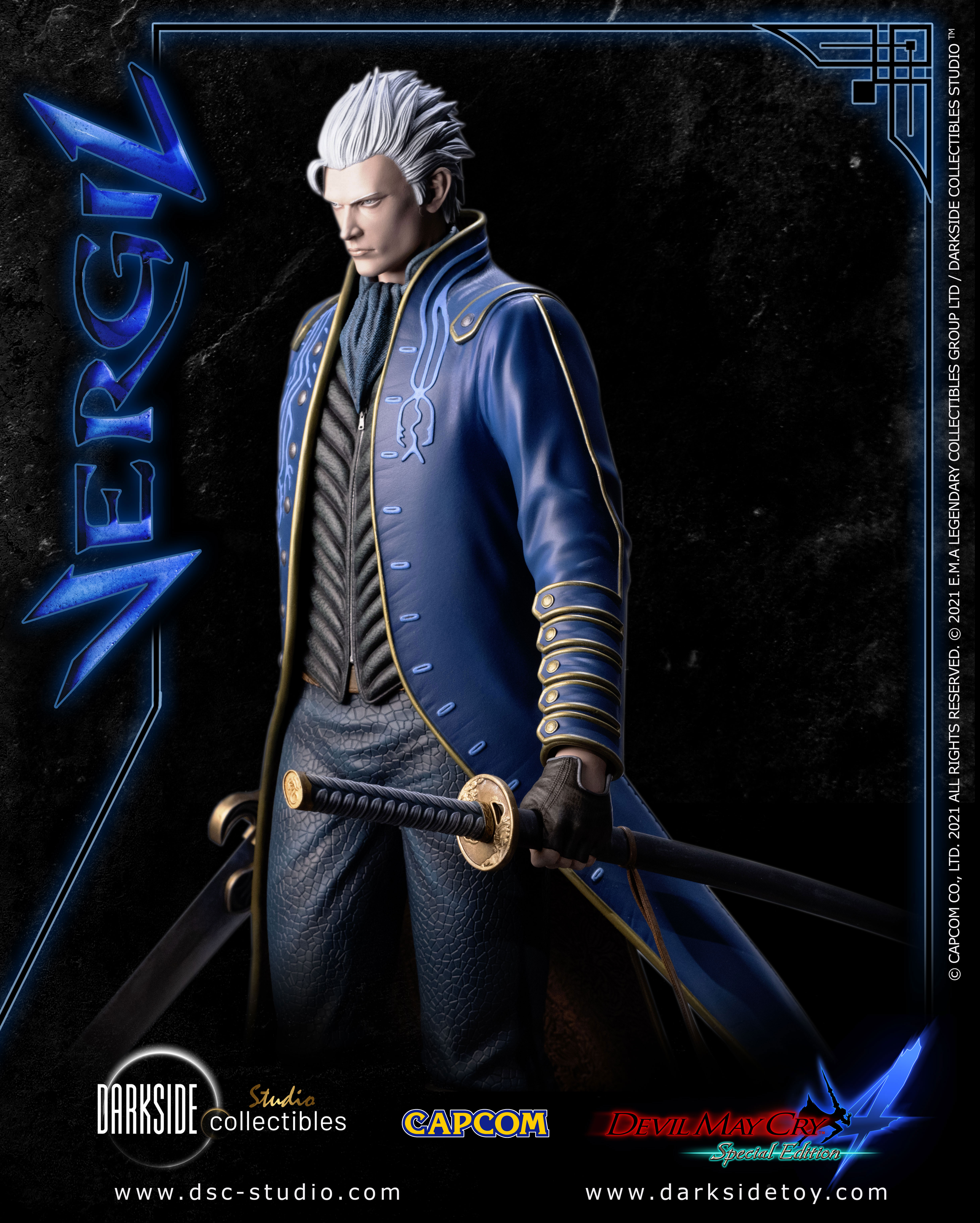 1/4 Quarter Scale Statue: Vergil Devil May Cry 4 Premium Statue by Darkside  Collectibles Studio