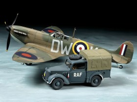 1/48 SCALE SUPERMARINE SPITFIRE Mk.I & LIGHT UTILITY CAR 10HP SET by Tamiya