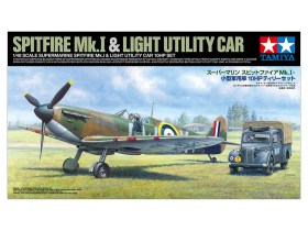 1/48 SCALE SUPERMARINE SPITFIRE Mk.I & LIGHT UTILITY CAR 10HP SET by Tamiya