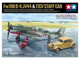 1/48 SCALE FOCKE-WULF Fw190 D-9 JV44 & CITROEN TRACTION 11CV STAFF CAR SET by Tamiya