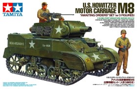 1/35 U.S. HOWITZER MOTOR CARRIAGE M8 "AWAITING ORDERS" SET (w/3 FIGURES) by Tamiya