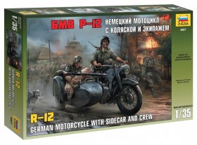 German motorcycle with sidecar and crew R12 by Zvezda