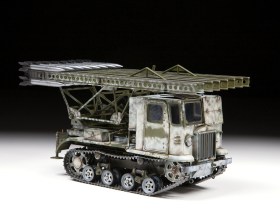 Soviet artillery tractor with BM-13 "Katyusha" STZ-5 by Zvezda