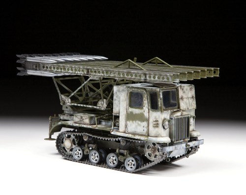 Soviet artillery tractor with BM-13 "Katyusha" STZ-5 by Zvezda