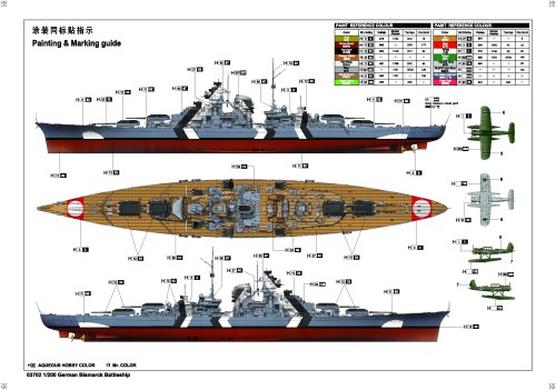 German Bismarck Battleship by Trumpeter