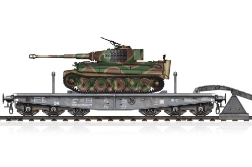 Schwere Plattformwagen Type SSyms 80&Pz.Kpfw.VI Ausf.E Sd.Kfz.181 Tiger I (Mid Production) by Hobby Boss