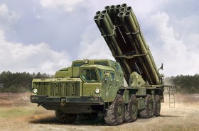 Russian 9A52-2 Smerch-M multiple rocket launcher of RSZO 9k58 Smerch MRLS by Hobby Boss