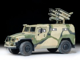 Russian armored heavy vehicle with at missile system "Kornet-D" Gaz-233014 by Zvezda