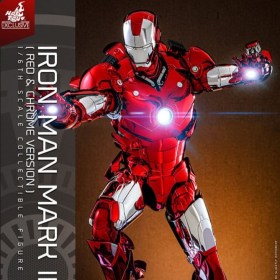 Iron Man Mark III (Red & Chrome Version) Exclusive Iron Man Movie Masterpiece Diecast 1/6 Action Figure by Hot Toys