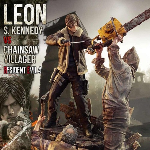 Leon S. Kennedy vs. Chainsaw Villager Bonus Ver. Resident Evil 4 Statue 1/4 by Prime 1 Studio