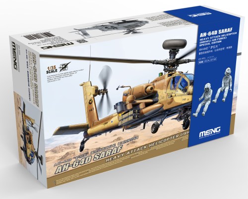 AH-64D SARAF Heavy Attack Helicopter (Israeli Air Force) Special Edition with 2 Resin Figures 1/35 by Meng