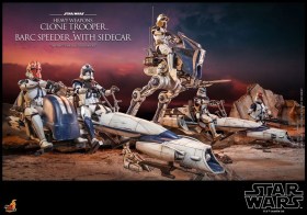 Heavy Weapons Clone Trooper & BARC Speeder with Sidecar Star Wars The Clone Wars 1/6 Action Figure by Hot Toys