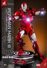 Iron Man Mark III (Red & Chrome Version) Exclusive Iron Man Movie Masterpiece Diecast 1/6 Action Figure by Hot Toys