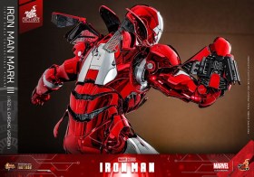 Iron Man Mark III (Red & Chrome Version) Exclusive Iron Man Movie Masterpiece Diecast 1/6 Action Figure by Hot Toys