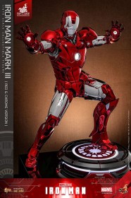 Iron Man Mark III (Red & Chrome Version) Exclusive Iron Man Movie Masterpiece Diecast 1/6 Action Figure by Hot Toys