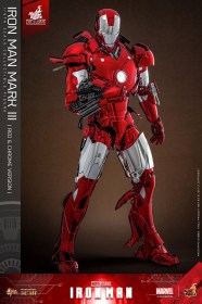 Iron Man Mark III (Red & Chrome Version) Exclusive Iron Man Movie Masterpiece Diecast 1/6 Action Figure by Hot Toys