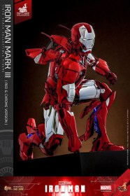 Iron Man Mark III (Red & Chrome Version) Exclusive Iron Man Movie Masterpiece Diecast 1/6 Action Figure by Hot Toys