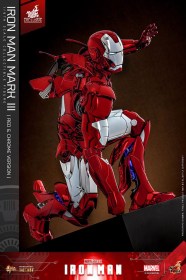 Iron Man Mark III (Red & Chrome Version) Exclusive Iron Man Movie Masterpiece Diecast 1/6 Action Figure by Hot Toys