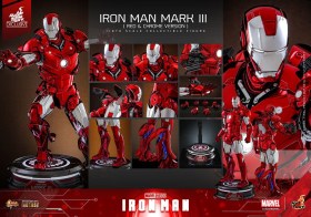 Iron Man Mark III (Red & Chrome Version) Exclusive Iron Man Movie Masterpiece Diecast 1/6 Action Figure by Hot Toys