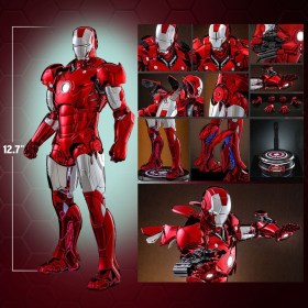 Iron Man Mark III (Red & Chrome Version) Exclusive Iron Man Movie Masterpiece Diecast 1/6 Action Figure by Hot Toys