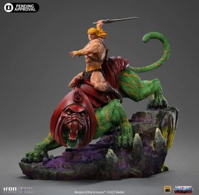 He-man and Battle Cat Deluxe Masters of the Universe Art 1/10 Scale Statue by Iron Studios