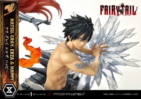Natsu, Gray, Erza, Happy Deluxe Bonus Version Fairy Tail PVC 1/7 Statue by Prime 1 Studio