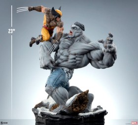 Grey Hulk vs Wolverine Marvel Statue by Sideshow Collectibles