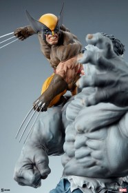 Grey Hulk vs Wolverine Marvel Statue by Sideshow Collectibles