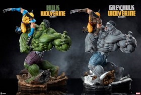 Grey Hulk vs Wolverine Marvel Statue by Sideshow Collectibles