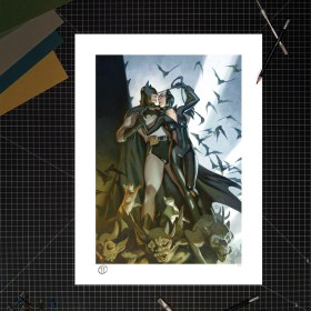 Batman & Catwoman DC Comics Art Print Unframed by Sideshow Collectibles