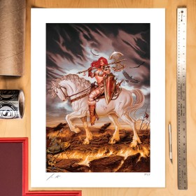 Red Sonja World on Fire unframed Dynamite Entertainment Art Print by Sideshow Collectibles