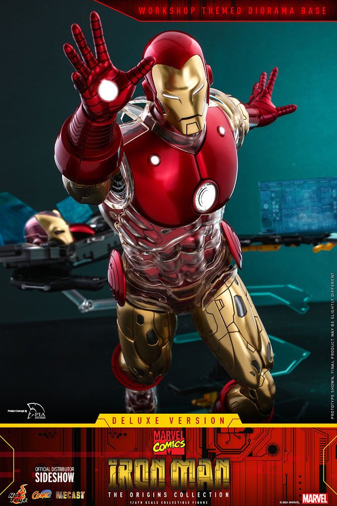 IRON MAN Figurine The Origins Collection Comic Masterpiece Deluxe Version  Hot Toys