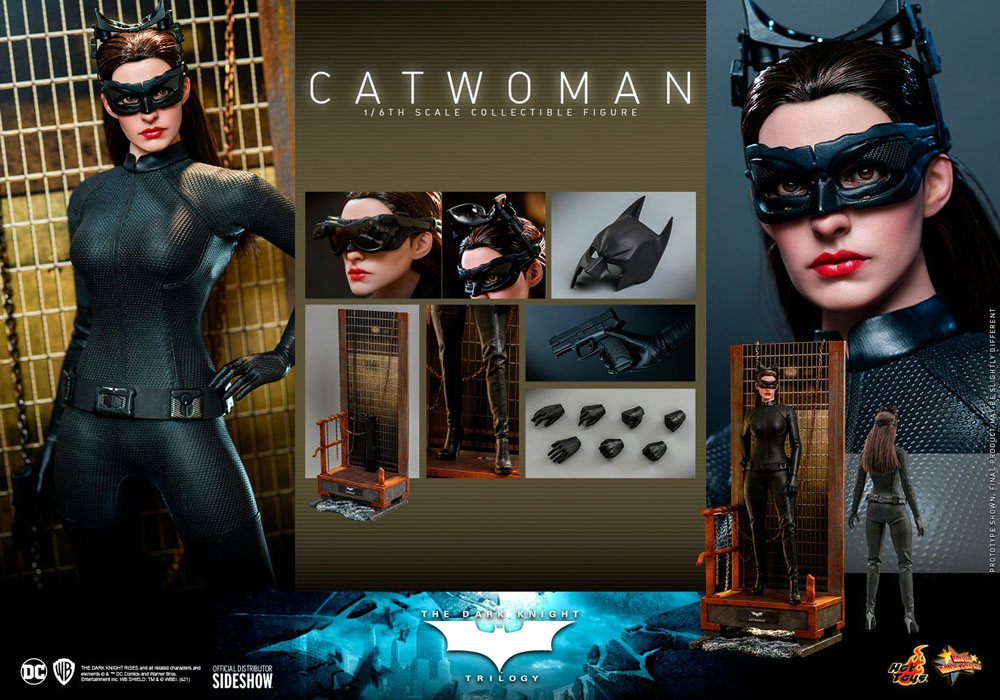 1/6 Girl Jumpsuit Zipper High Heel Shoes for 12'' Hot Catwoman Action Figure 