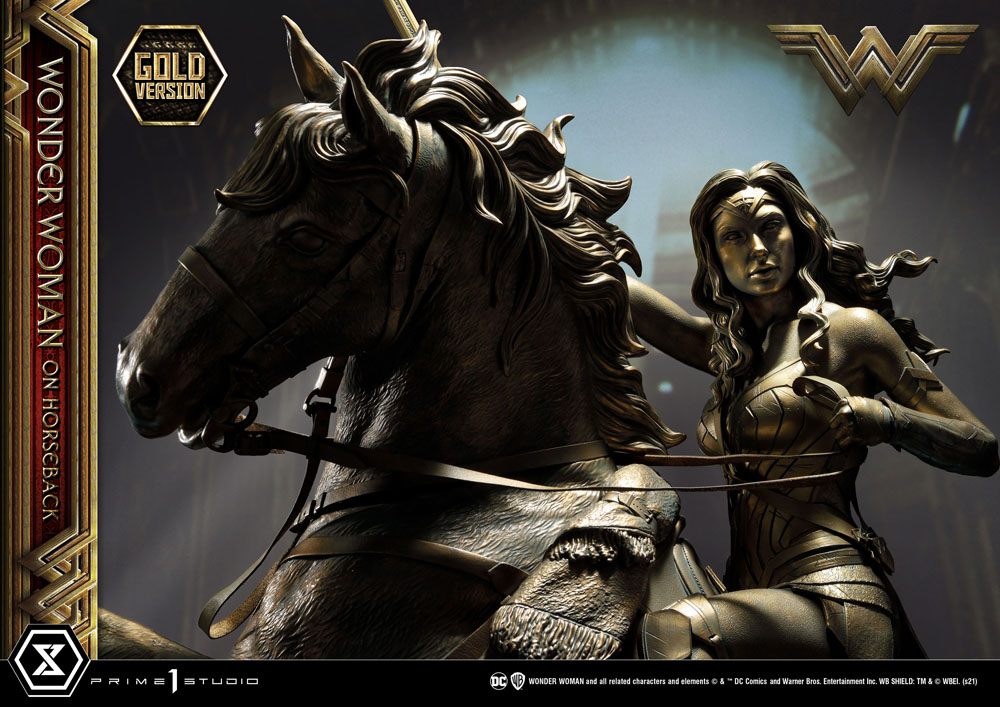 Statue: Wonder Woman on Horseback Gold Version Wonder Woman Statue