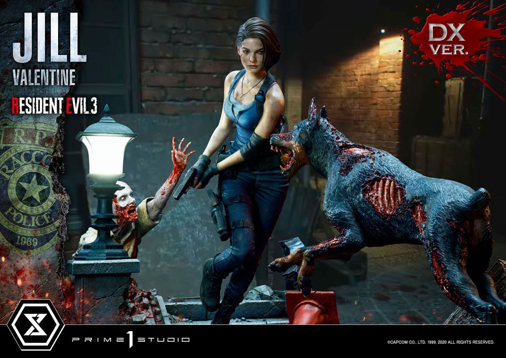 Jill Valentine Resident Evil 3 Remake with 2 bases for 3d print 3D