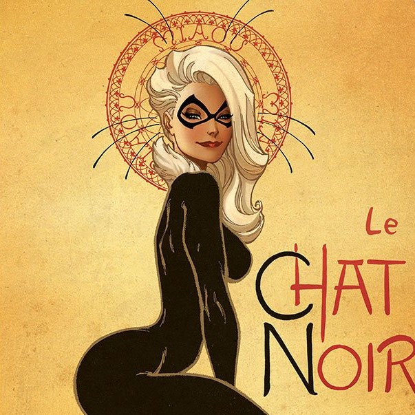 Marvel Le Chat Noir The Black Cat J Scott Campbell Unframed Marvel Le Chat Noir The Black Cat J Scott Campbell Unframed